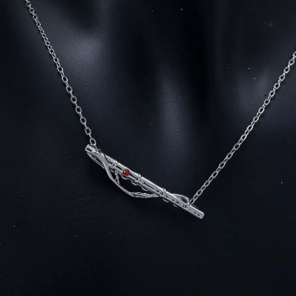 Sterling Silver Mo Da Zu Shi Flute Pendant - Picture 1 of 5